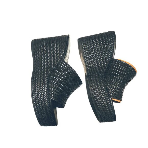 Guess Yenisa Woven Platform Wedge Slip-on Sandals Black Size 11M‎ NWOB - Picture 10 of 10
